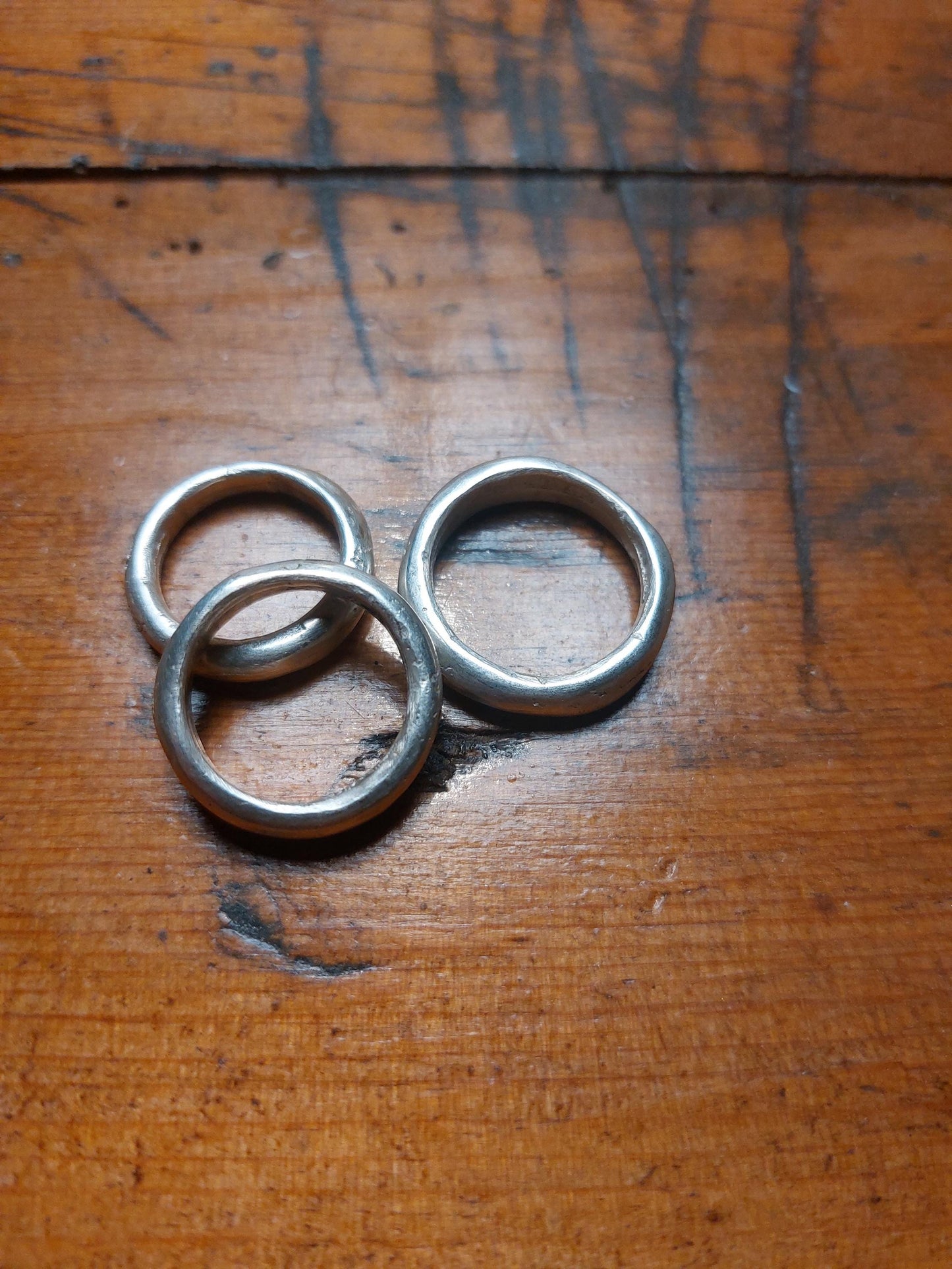 Sterling Silver Sand Casted Stacking Rings