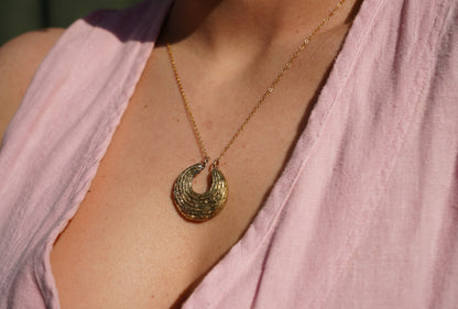 Brass Crescent Necklace