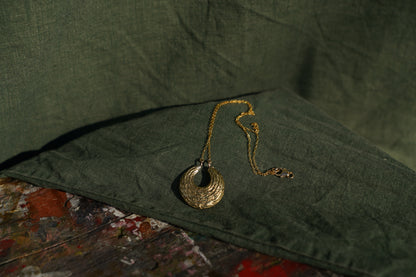 Brass Crescent Necklace